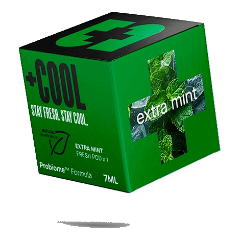 Cool+ probiotic oral spray box featuring extra mint flavor and natural ingredients for oral freshness.