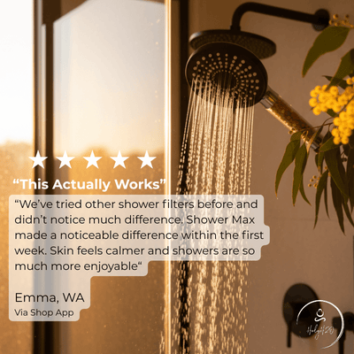 HolyH2O Shower Max filtered showerhead Australia -- Clean and Native