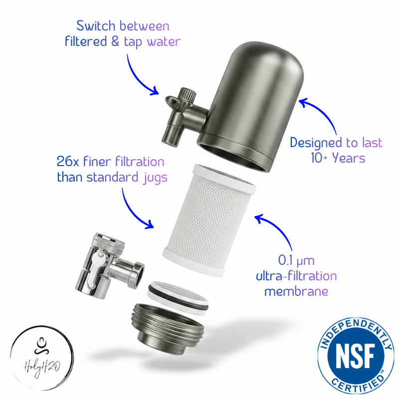 Internal multi-stage cartridge for a tap-mounted water filter