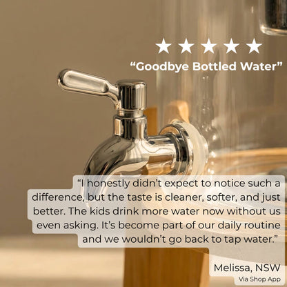 9L Glass Trinity by HolyH₂O™ | Remove Chlorine & Contaminants from Aussie Tap Water